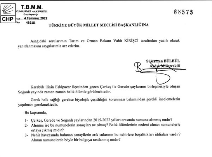 TARIM BAKANI BALIK ÖLÜMLERİNİ CEVAPLAMADI  (23.10.2022)